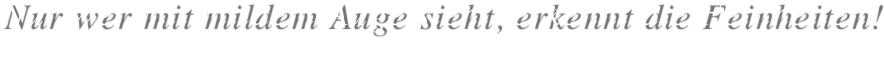 Nur wer mit mildem Auge sieht, erkennt die Feinheiten!
Jeremy Leven, aus dem Drehbuch „Die Legende von Bagger Vance“